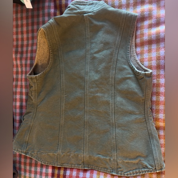 CARHARTT Sherpa Duck Line Hunt Vest Jacket Coat Olive Green Medium Women Outdoor - Picture 2 of 2